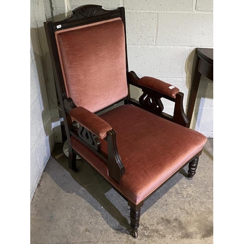 85 - Edwardian gentleman's library chair 106H 66W 65D