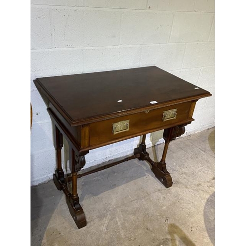 89 - The Manchester Furnishing Cabinet Makers, Victorian mahogany architectural desk/hall table 82H 93W 5... 