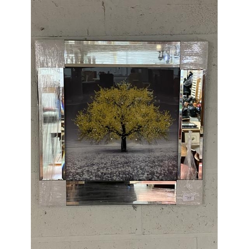 97 - Framed Blossom tree print on glass 56 x 56cm NEW