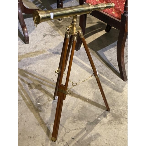 98 - Reproduction table top Brass telescope on a tripod base