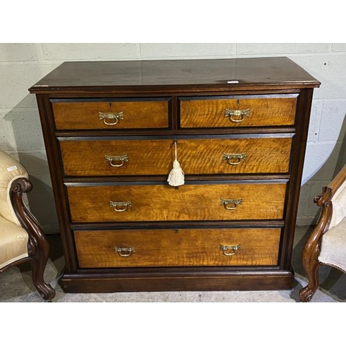 99 - Cobay Bro's Upholsterer's, Hythe, Kent Victorian walnut chest 98H 107W 50D