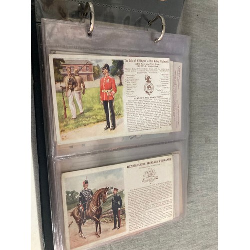 371 - 150+ military postcards in 3 albums