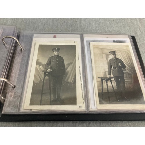 371 - 150+ military postcards in 3 albums