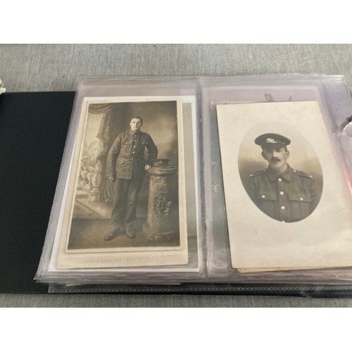 371 - 150+ military postcards in 3 albums