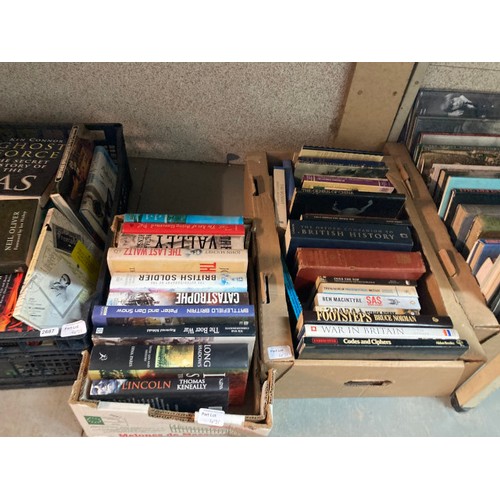 471 - 8 boxes of books mainly with themes of military campaigns, World War II,  aircraft, history, art etc