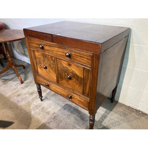 78 - Georgian mahogany gentleman's dressing chest/cabinet 122H 153W 56D