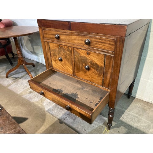 78 - Georgian mahogany gentleman's dressing chest/cabinet 122H 153W 56D