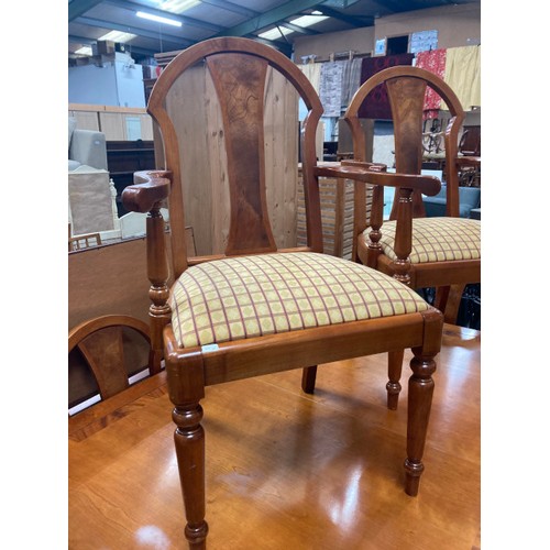 41 - Late 20th century Charles Barr Cherrywood dining table with 2 leaves 77H 169-270W 118D and 8 chairs ... 