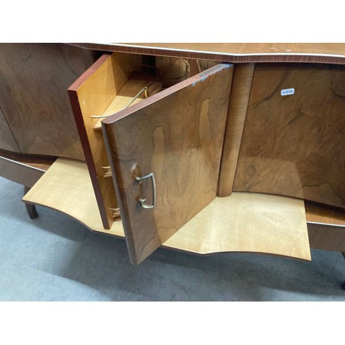 65 - Mid century 'Beautility' walnut metamorphic cocktail sideboard 86H 155W 48D