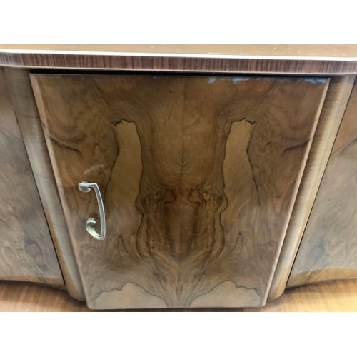 65 - Mid century 'Beautility' walnut metamorphic cocktail sideboard 86H 155W 48D