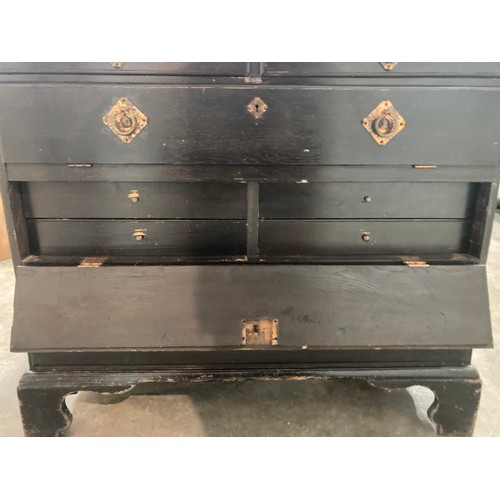 192 - Georgian oak bureau/Secretaire 105H 91W 49D