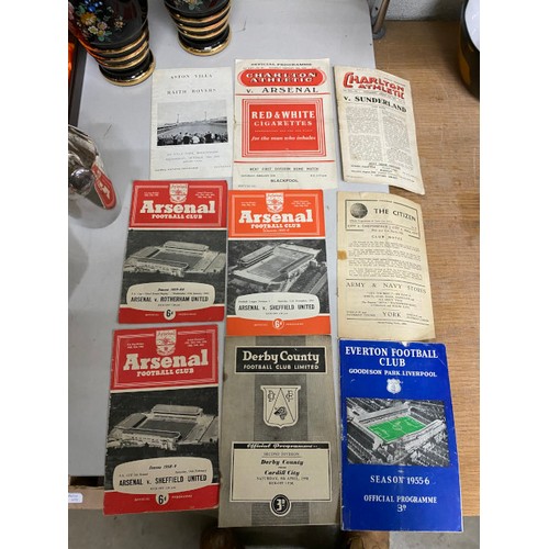 400 - Box of vintage football programmes (over 100) from 1940's, 50's and 60's, including Arsenal v Alders... 