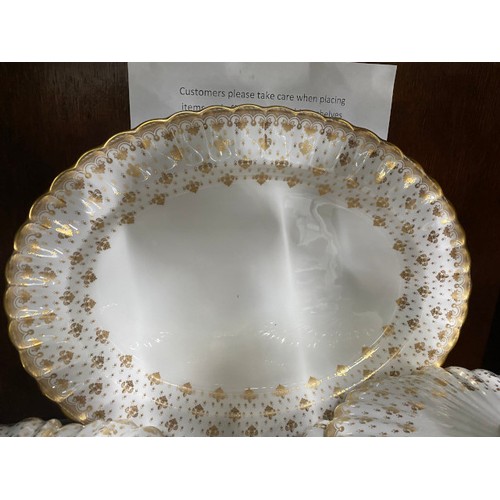 411 - 61 piece Spode 'Fluer De Lys' Y8063-C bone china coffee & dinner service, one coffee can saucer as f... 