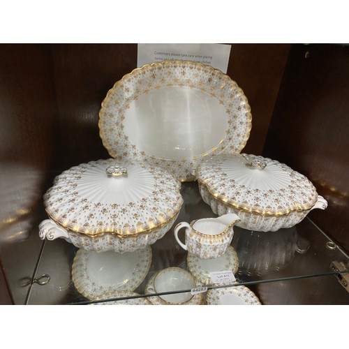 411 - 61 piece Spode 'Fluer De Lys' Y8063-C bone china coffee & dinner service, one coffee can saucer as f... 