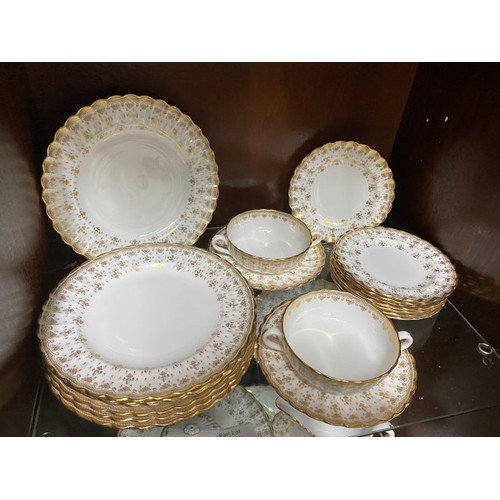 411 - 61 piece Spode 'Fluer De Lys' Y8063-C bone china coffee & dinner service, one coffee can saucer as f... 