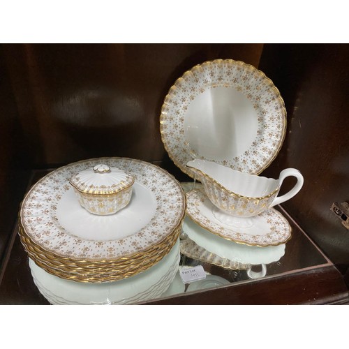 411 - 61 piece Spode 'Fluer De Lys' Y8063-C bone china coffee & dinner service, one coffee can saucer as f... 