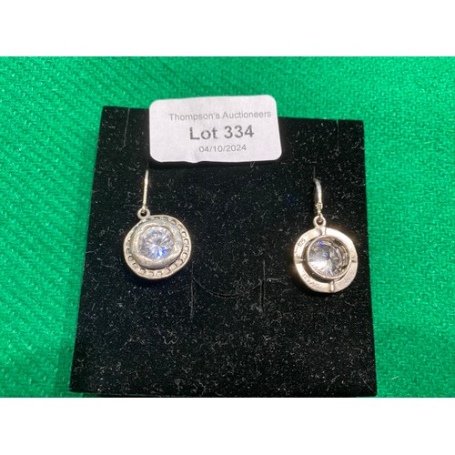 334 - Two pairs of 925 silver Judaica Israeli earrings