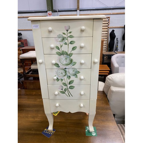 55 - Cream jewellery Armoire 92H 44W 30D