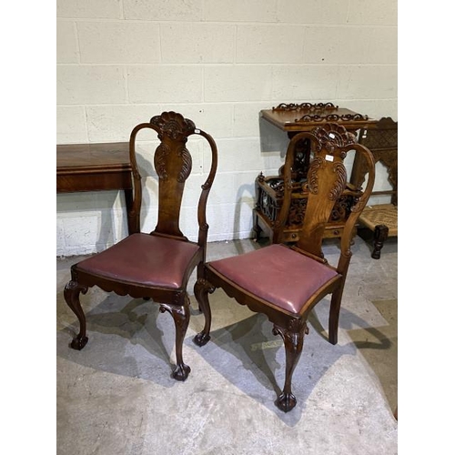 105 - Pair of mahogany George l style hall chairs