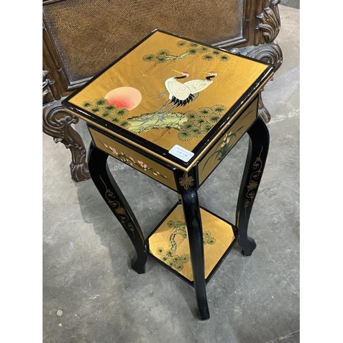 136 - Oriental lacquered lamp table 77H 32W 32D