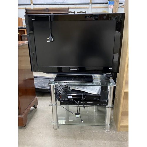 149 - Panasonic TX-32LZD80 TV, Panasonic DMR-EZ28, Panasonic DMR-HWT130 (all with power leads and remotes)... 