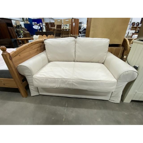 161 - Cream upholstered sofa bed 170W