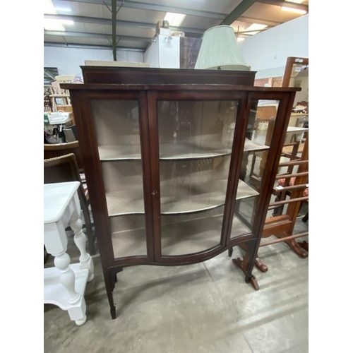 164 - Victorian mahogany inlaid display cabinet 134H 95W 38D