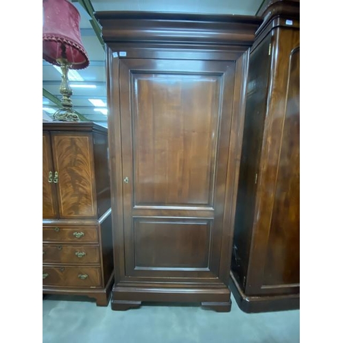 166 - French mahogany cupboard with shelves to the interior 195H 95W 60D