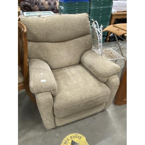 193 - Beige chenille electric reclining armchair 100H 88W  85D