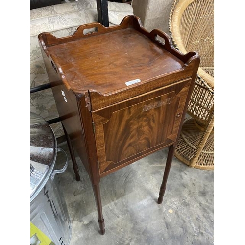 201 - Georgian mahogany nightstand 81G 33W 33D (as found)