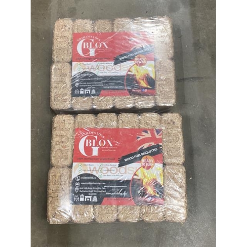 211 - 2 packs of ready to burn wood fuel briquettes - 100% homegrown virgin wood (less than 10% moisture)