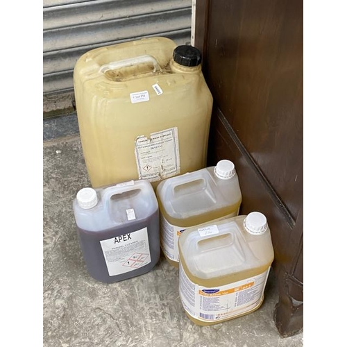 216 - 25L all purpose hard surface cleaner, 5L pinegel cleaner and 2x 5L heavy duty degreaser (new)