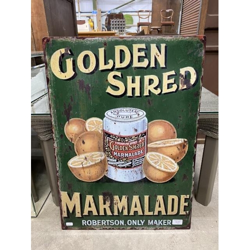 247 - Reproduction 'Golden Shred' metal sign 70 x 50cm (new)