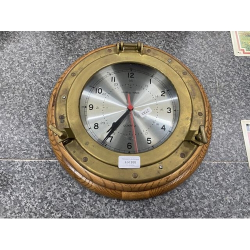 268 - Ship's Time quartz port hole wall clock