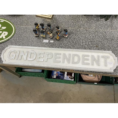 272 - Wooden street sign 'Gindependent' 14x78cm