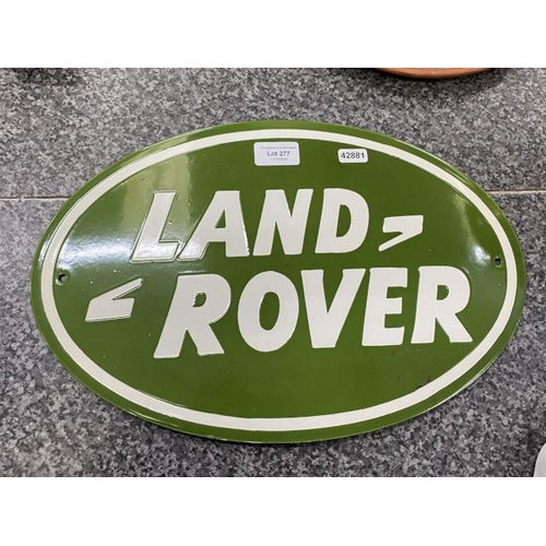 277 - Reproduction oval enamel 'Land Rover' sign 40x27cm