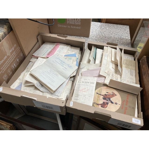 443 - 2 boxes of Yorkshire Hussars ephemera letterheads, invoices, correspondence etc., 1910-1939 weighs o... 