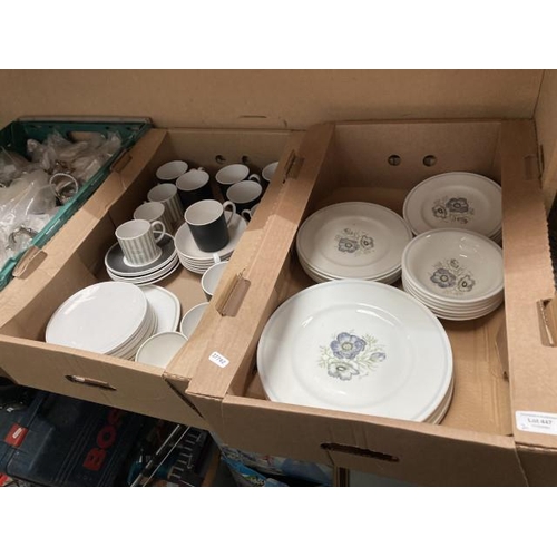 447 - 2 boxes of Susie Copper bone china inc. 24 pieces of Wedgwood Susie Cooper 'Glen Mist'