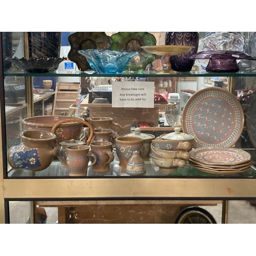 457 - Collection of Aysgarth N Yorkshire Pottery dinner wares including dinner plates, soup bowls, jugs, m... 