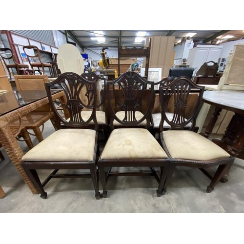 46 - 4 Victorian mahogany wheat sheaf dining chairs and 2 others