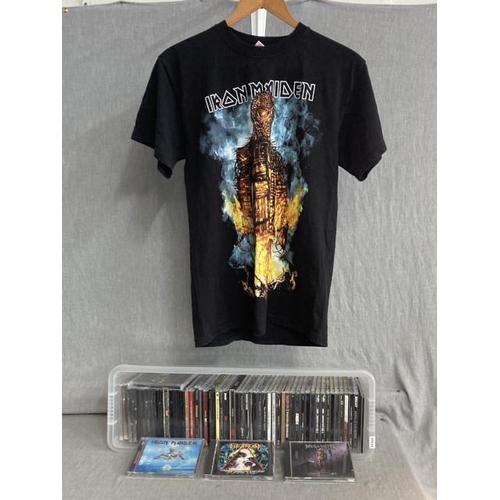 460 - Collection of heavy metal CD's & a Fruit Of The Loom Iron Maiden T-shirt size medium