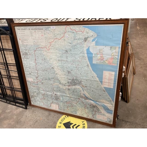 507 - Framed map of The County of Humberside 90H 94W