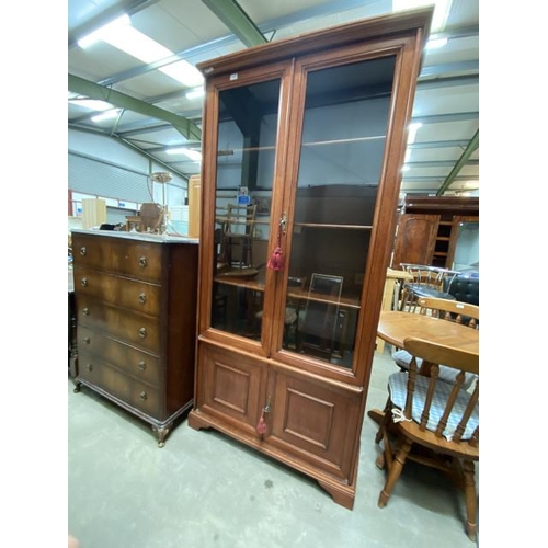 51 - French style Cherrywood display cabinet 200H 100W 32D