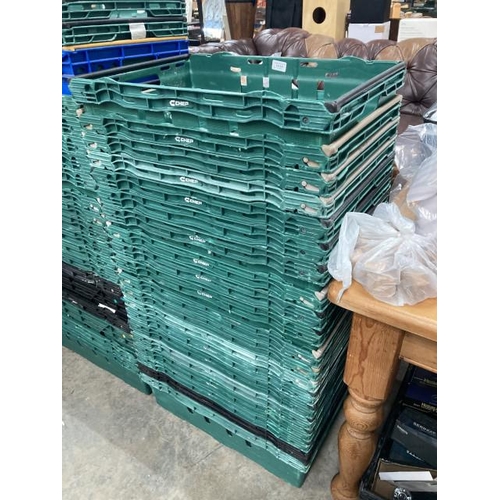 536 - 20 stacking storage crates 15H 60W 40D