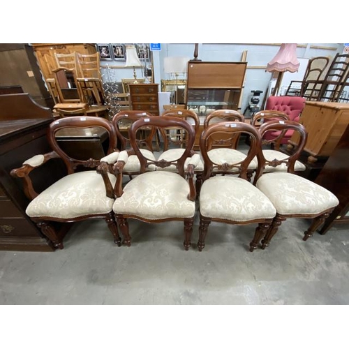 58 - 8 Victorian style balloon back chairs