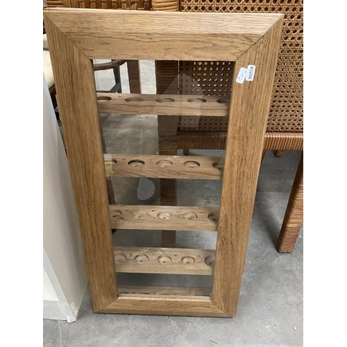 63 - Oak wall mounted display cabinet 75H 38W 8D