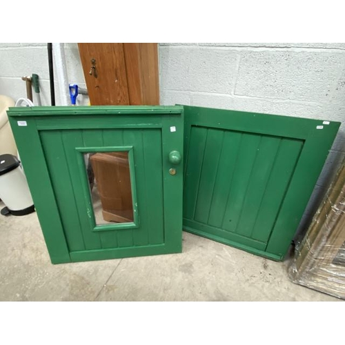 68 - Green painted external stable door 96H 84.5W 4.5D