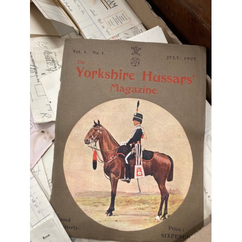 443 - 2 boxes of Yorkshire Hussars ephemera letterheads, invoices, correspondence etc., 1910-1939 weighs o... 