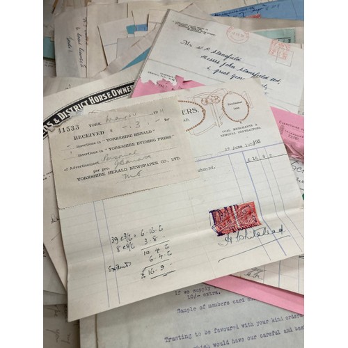 443 - 2 boxes of Yorkshire Hussars ephemera letterheads, invoices, correspondence etc., 1910-1939 weighs o... 