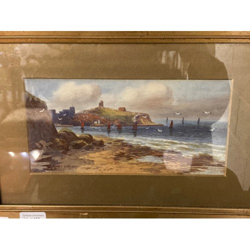 130 - 2 Alfred Durham (British 20th century) watercolours on board of coastal scenes 31 x 45cm